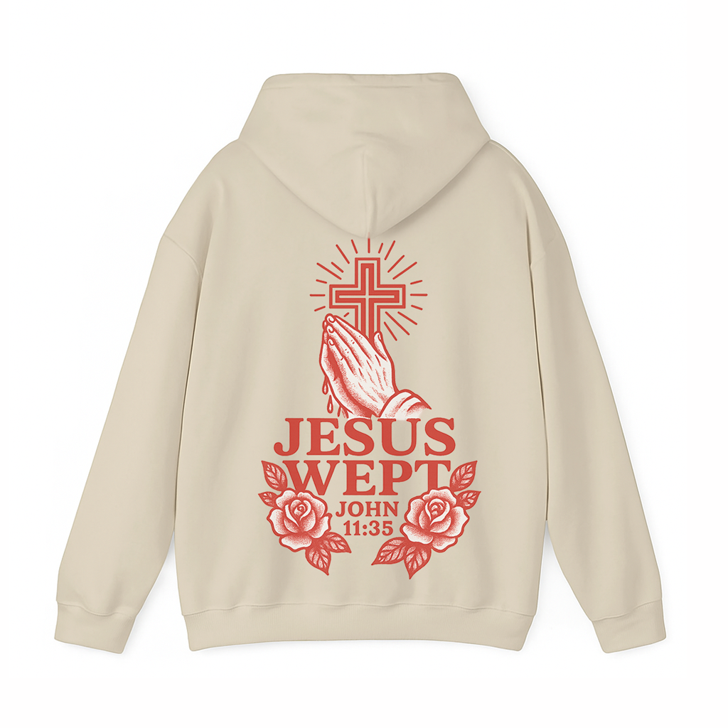 Jesus Wept Tan Hoodie