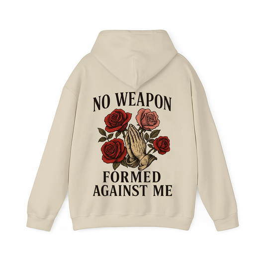 No Weapon Formed Against Me Tan Hoodie